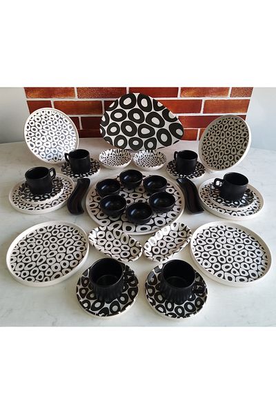 Keramika Black&white 32 Piece Breakfast Set