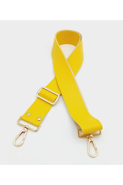angel çanta aksesuar Faux Leather Yellow 120x4 Cm Bag Handle Calcap Light Gold Metal