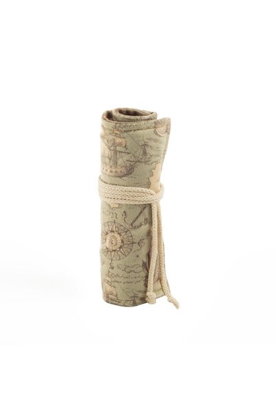 Generic Brand Retro Pen Holder Pen Bag Map Pirate Ship Patterned Picture Pen Holder