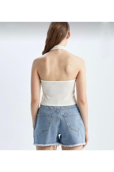 buğlem collection Halterneck Cotton Crop