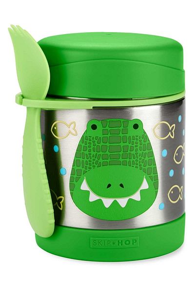 Skip Hop Green Crocodile 325ml Stainless Steel Thermos - Zoo