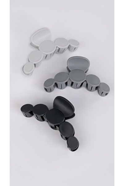 Monalisa Kadın Trend Petek Gri Ton 3 Lü Mandal Toka Seti