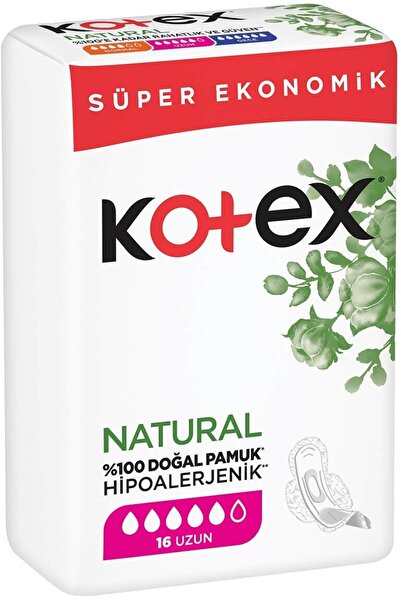 Kotex Natural Ultra Quadro Hijyenik Ped Uzun 16'lı