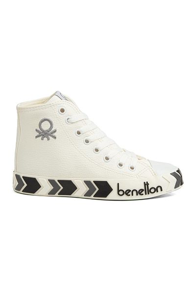 Benetton ® |   Bn-30721 - 3374 Alb Gri - Pantofi sport pentru damă