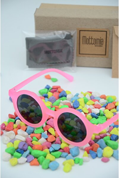 mottomia Round Powder Pink Color Trend Children's Sunglasses
