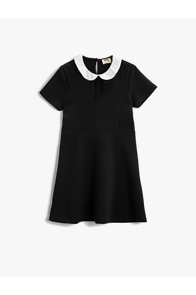 Koton Babykragen-Midikleid mit kurzen Ärmeln