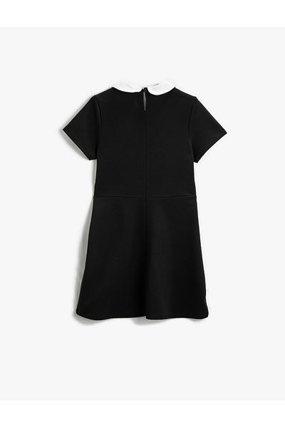 Koton Babykragen-Midikleid mit kurzen Ärmeln