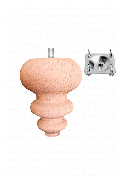 turanahşap Koltuk Ayağı - Sehpa Ayağı - Ahşap Ayak - Uzunluk: 12 Cm / Çap: 9....