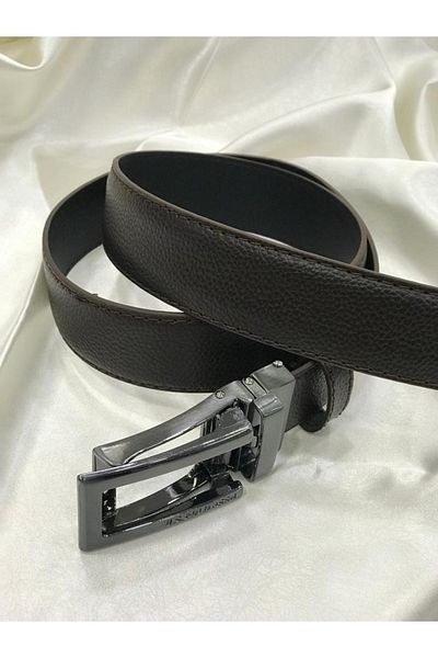 U.S. Polo Assn. Ανδρική δερμάτινη ζώνη με πόρπη σε καφέ χρώμα