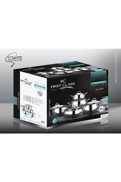 First Class 10 Piece Deluxe Cookware Set Platinum