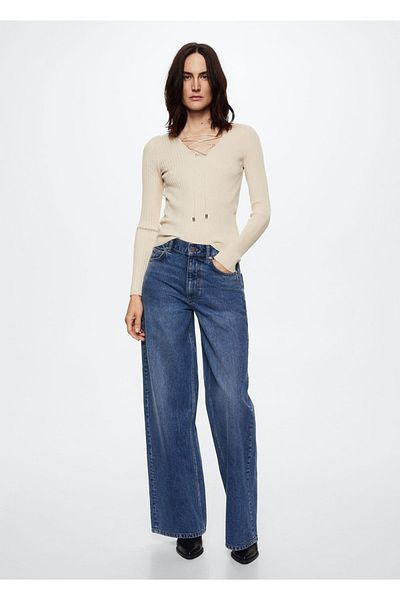 MANGO Woman Knitted Corded Sweater