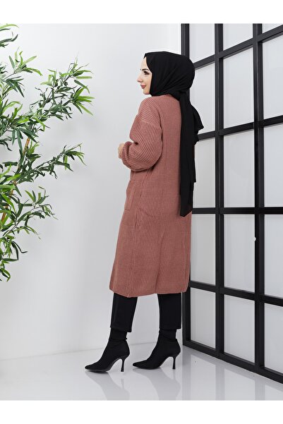 Pamuk Butik Women's Buttoned Pocket Knitwear Loose Cardigan