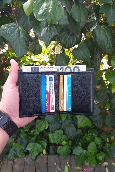 GUARD Black Leather Men's Wallet 833