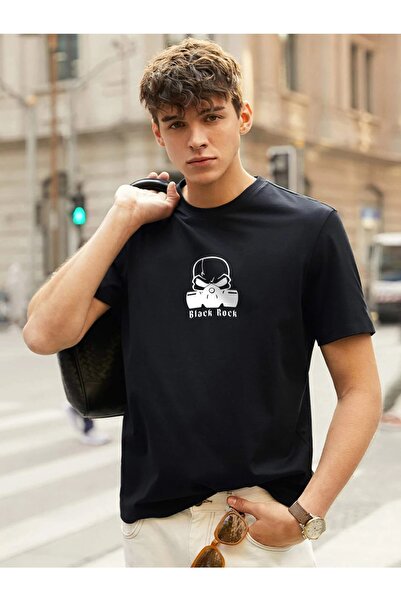 YUVEST Blackrock Unisex Oversize kroj Skeletor Štampano T-shirt