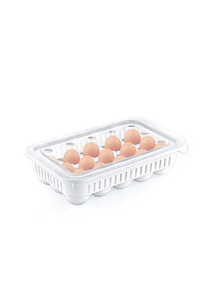 Bayev 2 Egg Storage Containers 15 Sterile Egg Holders with Lids Egg Organizer