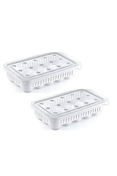 Bayev 2 Egg Storage Containers 15 Sterile Egg Holders with Lids Egg Organizer