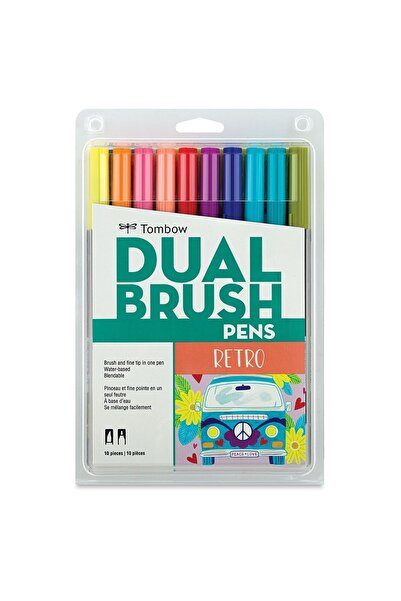 Tombow Dual Brush Pen Graphic Pen Set: Retro Colors 10 Colors