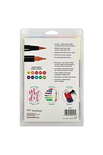 Tombow Dual Brush Pen Graphic Pen Set: Retro Colors 10 Colors