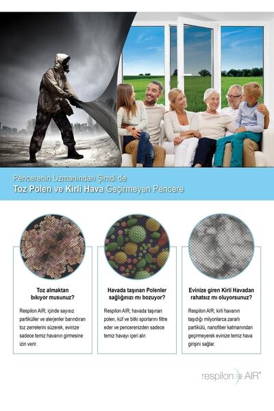 Alfa Toz - Yağmur Geçirmeyen Sineklik - Respilon Air Nanofiber Filtre - 140x1...