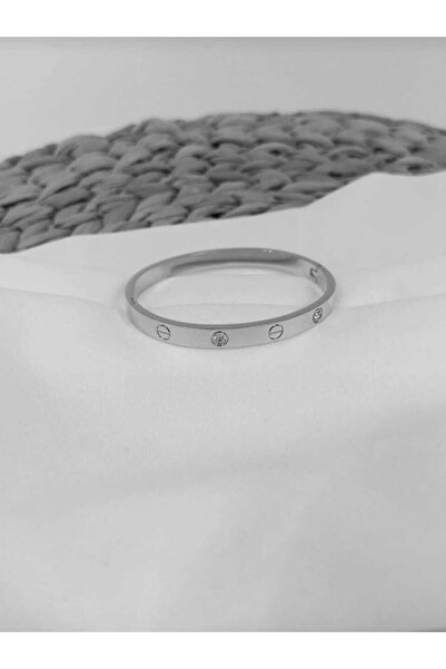 Everglow Jewelry Kadın Gold Zirkon Taşlı Paslanmaz Çelik Kelepçe Bileklik