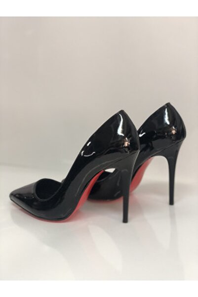 Num40S Siyah Rugan Stiletto Özel Ve Büyük Numara Yüksek Topuklu Ayakkabı