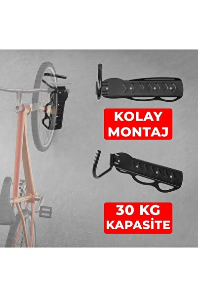 Yerli Bisiklet Duvar Askısı Dikey Siyah Vidalı