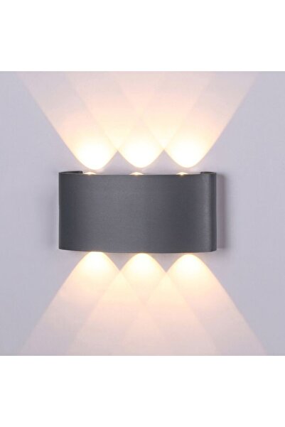 fullreyon Antrasit Kasa 10 Watt Gün Işığı Iç Dış Mekan Dekoratif Led Aplik