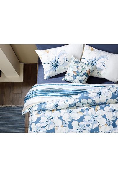 English Home Georgia Cotton Single Duvet Cover Set 160x220 Cm Blue