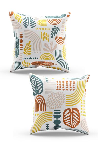 Moud's Husă de pernă din piele de căprioară, 2 piese, cu model de toamnă, imp...