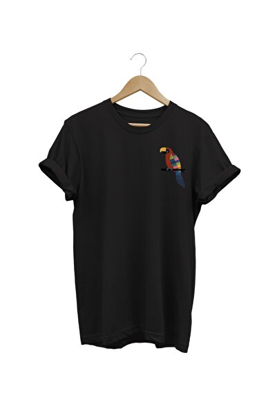 WİDİ Papagaj Štampano crna T-shirt