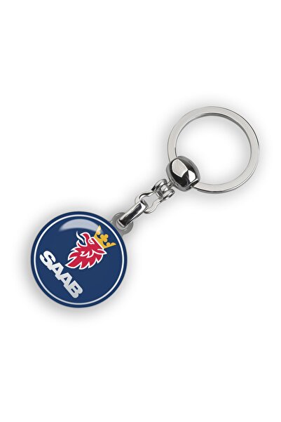 Modül Breloc rotund cu logo și inscripție Saab imprimat prin picătură. Culoar...