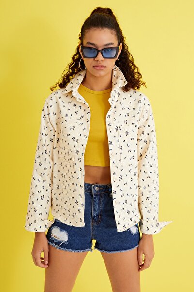 woreys Desenli Kot Gömlek