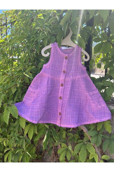 OXYTOSİN Organik Müslin Kız Bebek Elbise