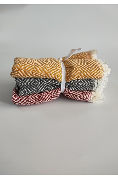 Şaheser Kitchen Drying Cloth 3-Piece Jacquard Pestemal Peshkir Napkin 50x30cm