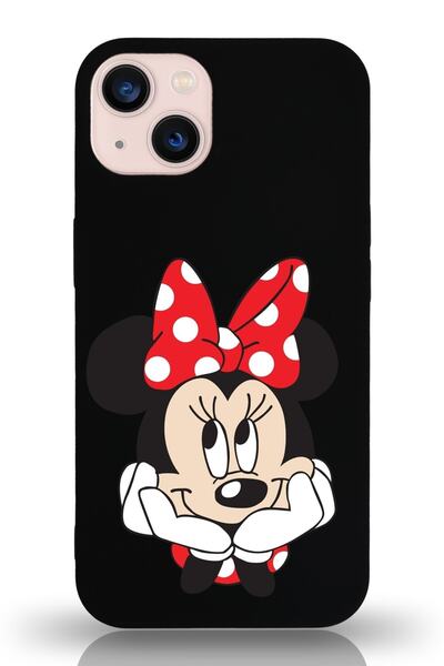 PrintiFy Iphone 13 Uyumlu Lansman Kılıf Minnie Mouse Tasarımlı Altı Kapalı Iç...