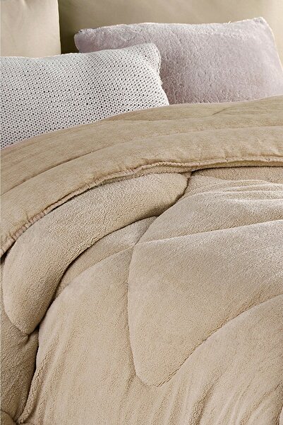 umuttex Goldrise Beige Double Wellsoft Yogan - Double Sided Patterned Fabric (195*215)
