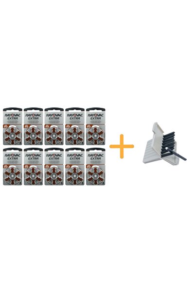 Rayovac Extra 312 No Işitme Pili (10 Paket X 6 = 60 Adet) + Hediye Işitme Cihazı Filtresi, Yesmed