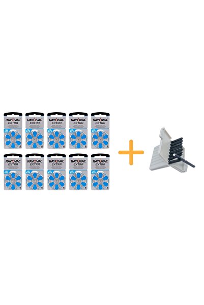 Rayovac Extra 675 No Işitme Pili 10 Paket X 6 = 60 Adet Işitme Cihazı Filtres...