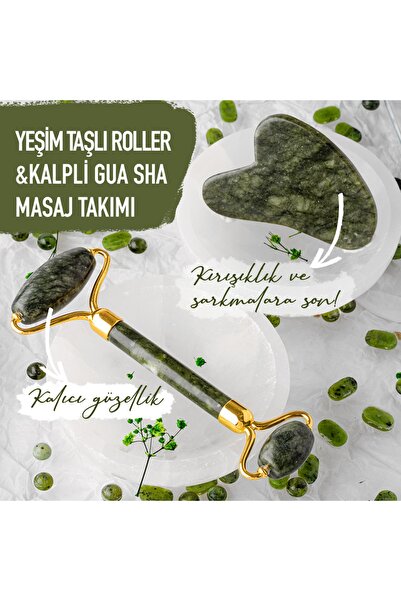 OSMANLI DOĞAL TAŞ Sertifikalı 1. Sınıf Yeşim Doğal Taşı Roller Ve Kalpli Gua ...