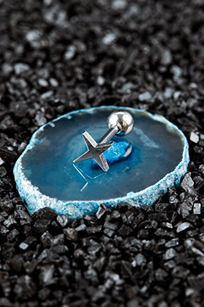 Valhalla Cerrahi Çelik Kıkırdak Tragus Kuzey Yıldızı Piercing
