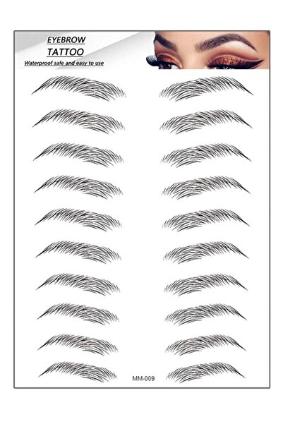 BP Tattoo Kaş Dövmesi Suya Dayanıklı Geçici Dövme 9 Çift