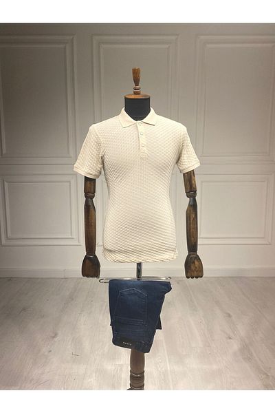 Halifaks Μπλουζάκι Polo Neck Regular Fit Beige