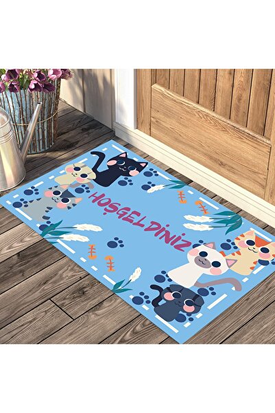 Evsebu سجادة باب منقوشة على شكل قطط صغيرة مزخرفة ترحيب - Svlked001