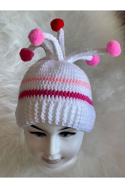 Gönülden Tasarım Girl's Boy's Clown Pom-Pom Smiling Face Beanie