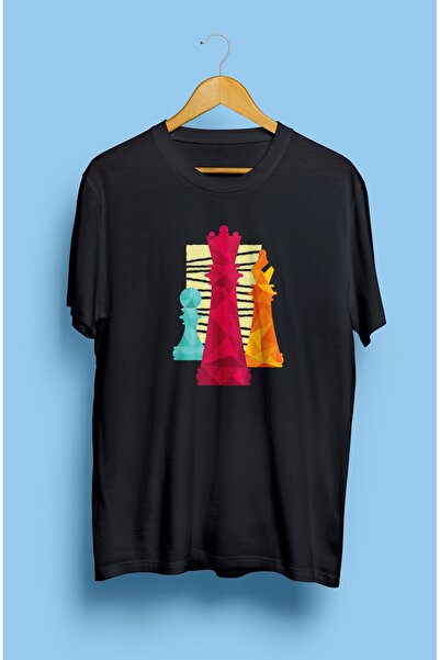 YQYQ Унисекс тениска с щампа и дизайн на шахматни фигури