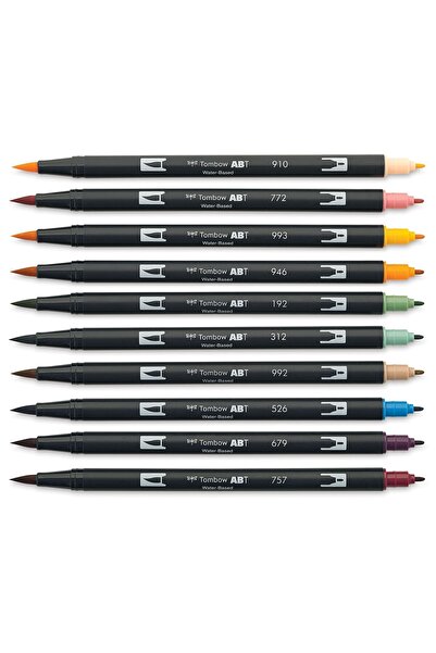 Tombow : Ab-t Dual Brush Pen Graphic Pen Set : Curve Colors (10 Colors)