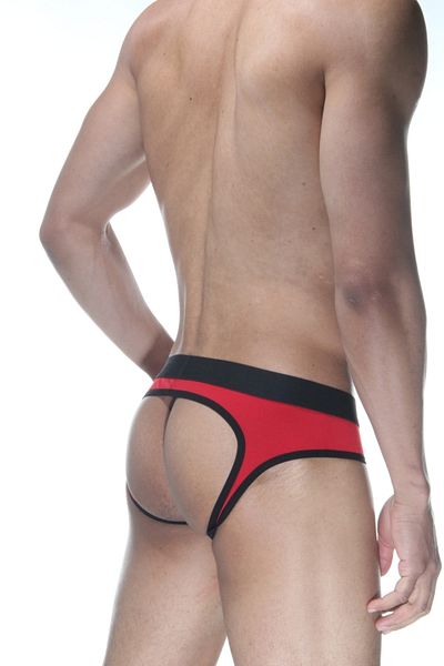 Shimmer Look Men's Fancy Red Jockstrap Abm98812