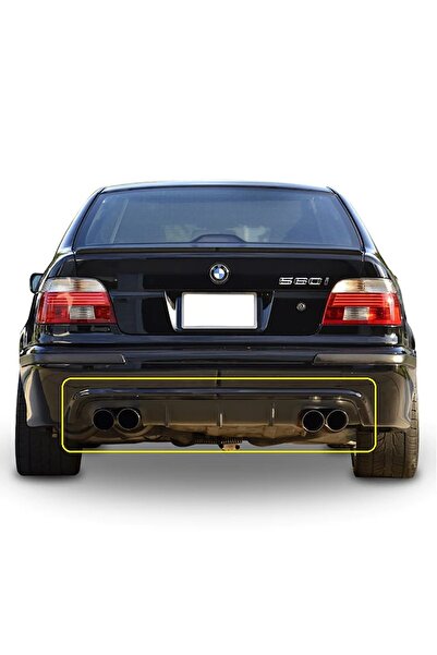 HasAkman Bmw E39 5 Serisi Uyumlu  M5 Difüzör Piona Black Sağ Sol Çift Egzoz Ç...