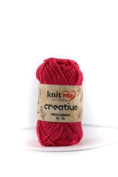 knitme Creatıve 25 Gr bumbac 100% Amigurumi Punch Ață de tricotat manuală Taka Yarn (1020)