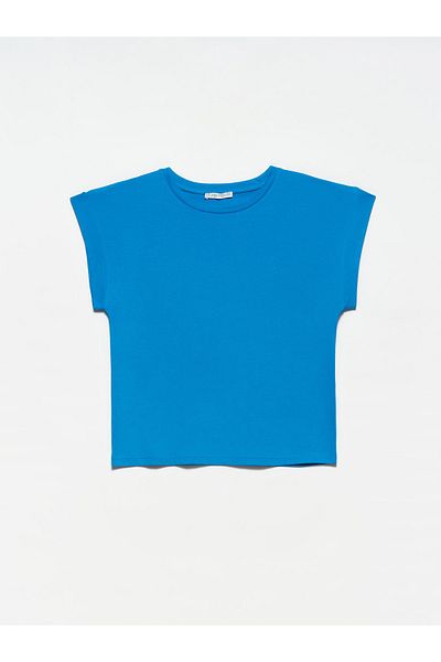 Dilvin 3504 Tricou-sax din bumbac pieptănat cu decolteu